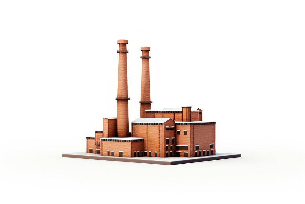 Factory chimney architecture white background technology. AI generated Image by rawpixel.