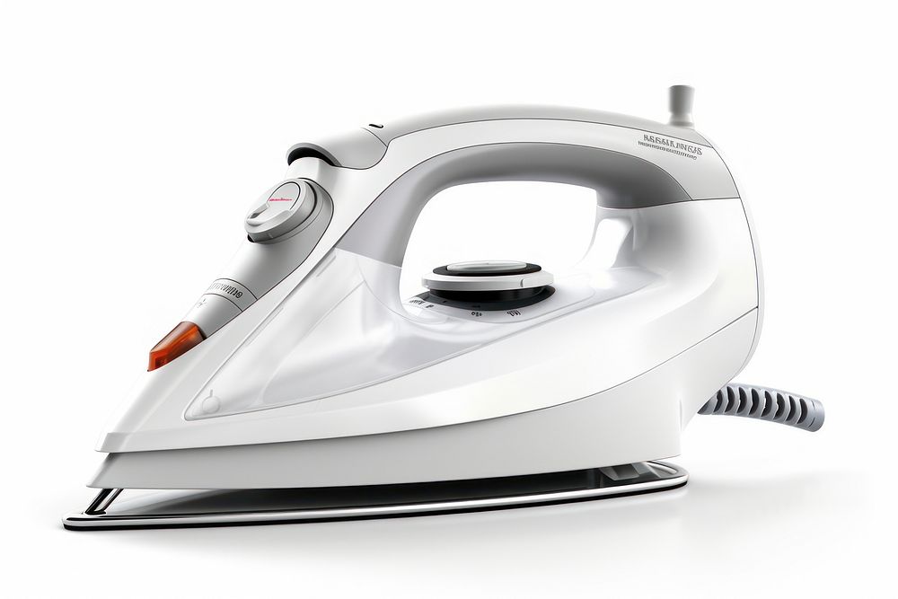 Standing steam iron white background equipment appliance. AI generated Image by rawpixel.