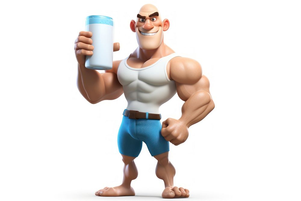 Whey Protein healthcare white background bodybuilding bodybuilder. AI generated Image by rawpixel.