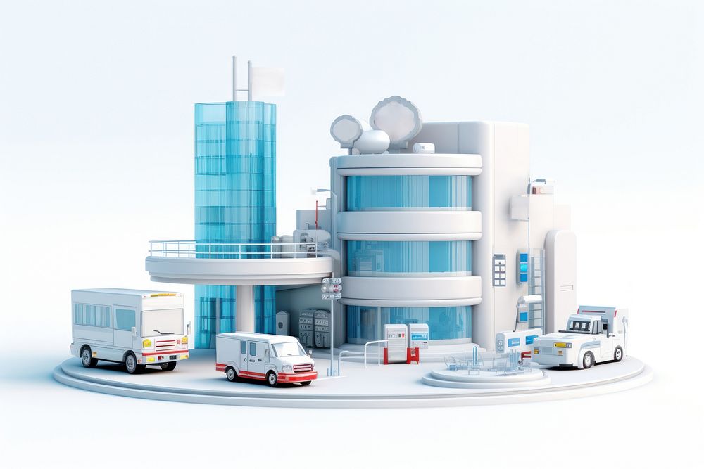 HEALTHCARE PLATFORM SERVICES architecture building vehicle. AI generated Image by rawpixel.
