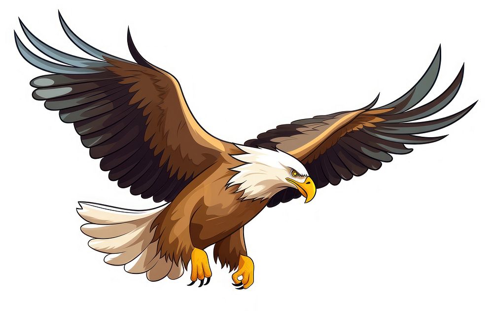 Eagle cartoon animal flying. AI generated Image by rawpixel.