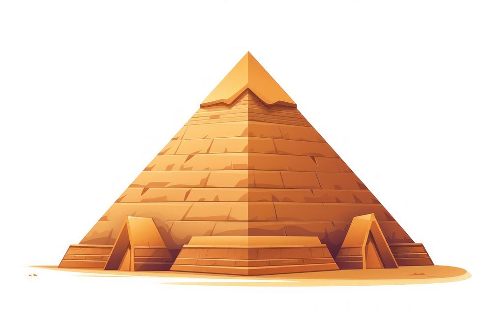 Egypt pyramid architecture white background. AI generated Image by rawpixel.