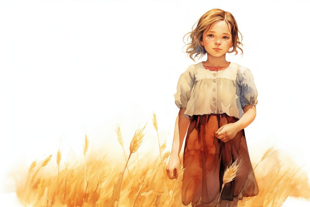 Portrait child farm girl. AI generated Image by rawpixel.