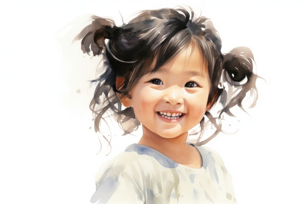 Portrait child smile happy. AI generated Image by rawpixel.
