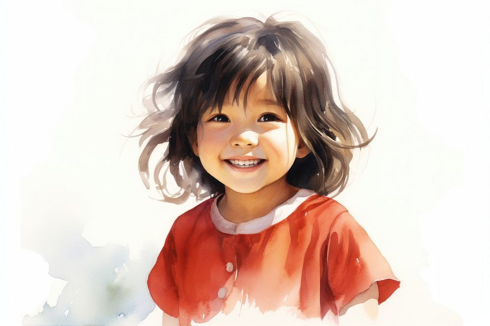 Portrait child smile happy. AI generated Image by rawpixel.