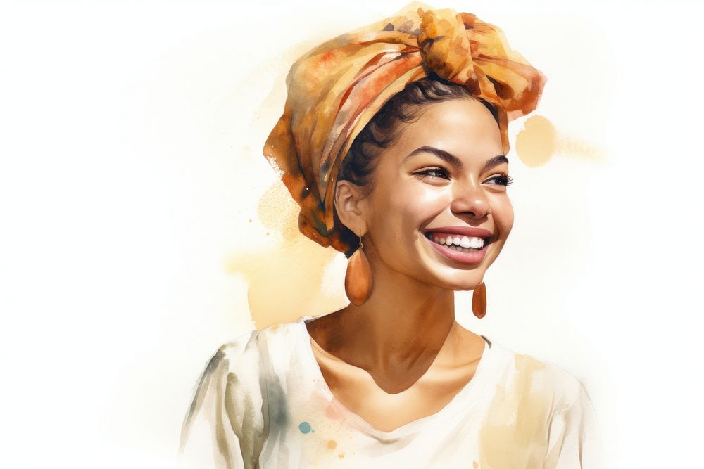 Hispanic woman portrait laughing smiling. AI generated Image by rawpixel.