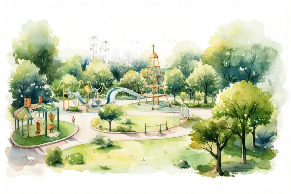 Park playground outdoors plant. AI generated Image by rawpixel.