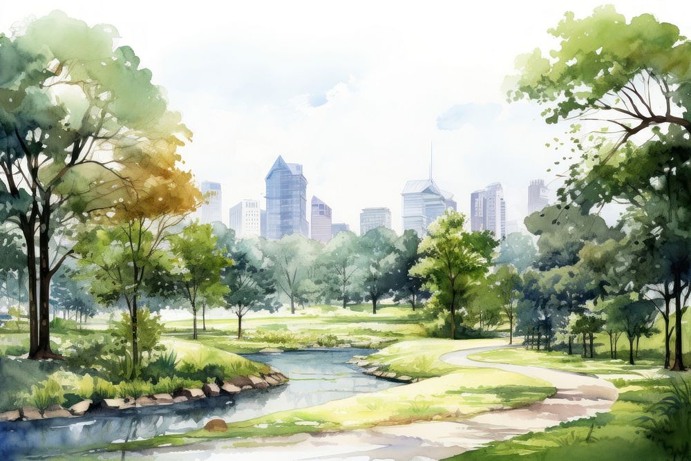 City park landscape outdoors. AI generated Image by rawpixel.