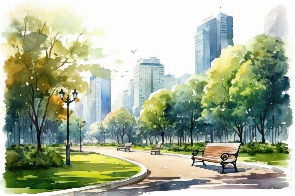 City park outdoors street. AI generated Image by rawpixel.
