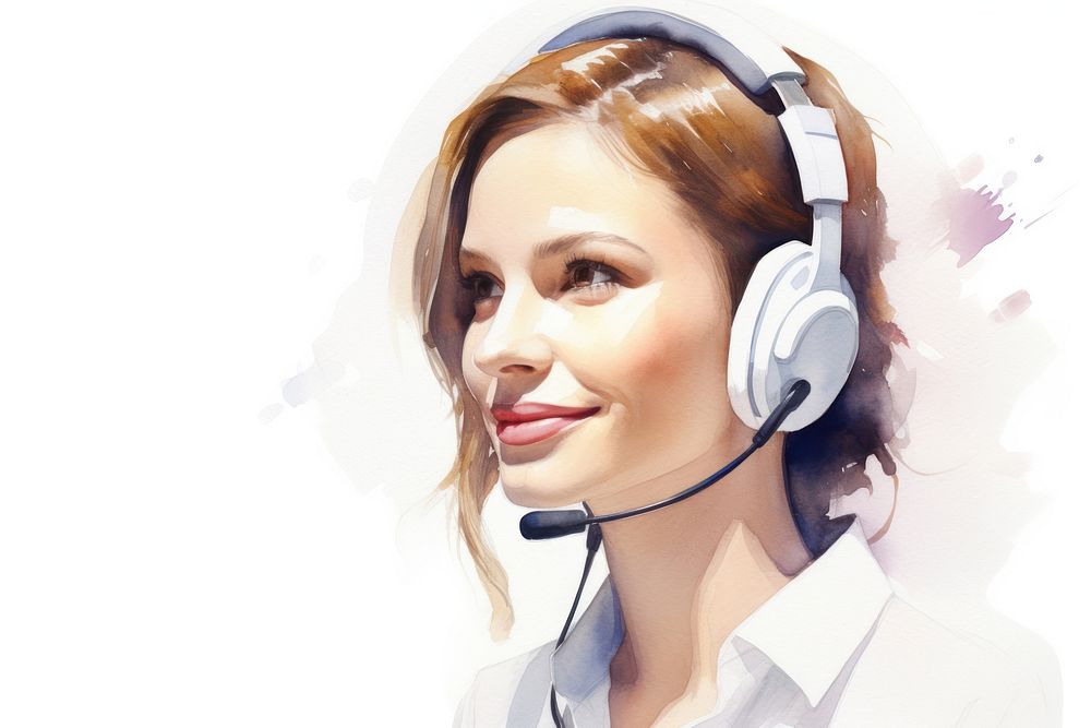 Headset headphones portrait adult. 