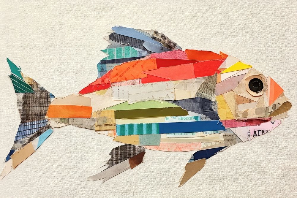 Fish painting animal paper. 