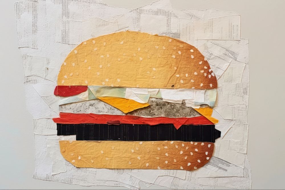 Hamberger food art creativity. AI generated Image by rawpixel.