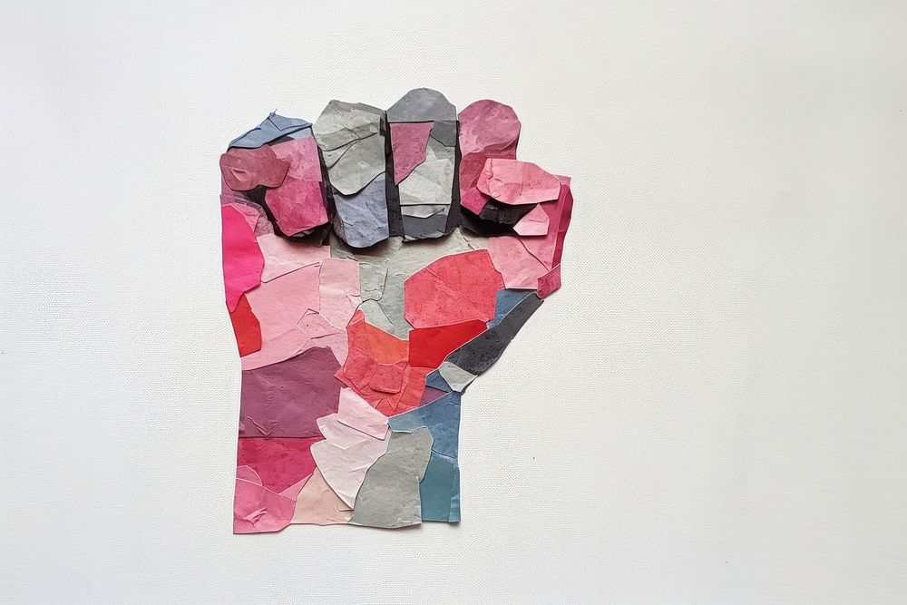 Hand collage paper art. 