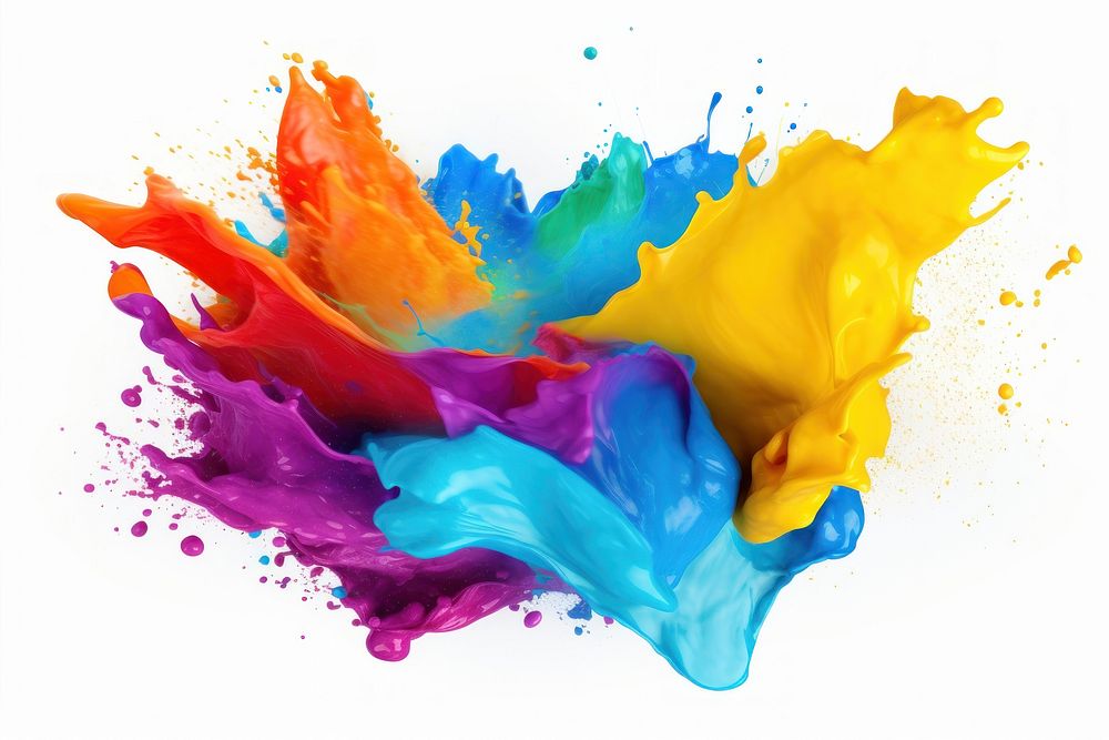 Color splash white background creativity splattered. AI generated Image by rawpixel.