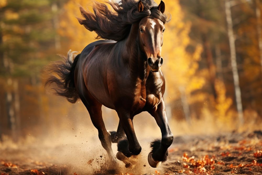 Stallion horse running animal. AI generated Image by rawpixel.