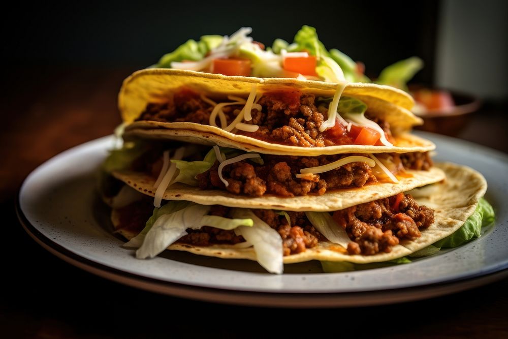 Taco tortilla plate food. 