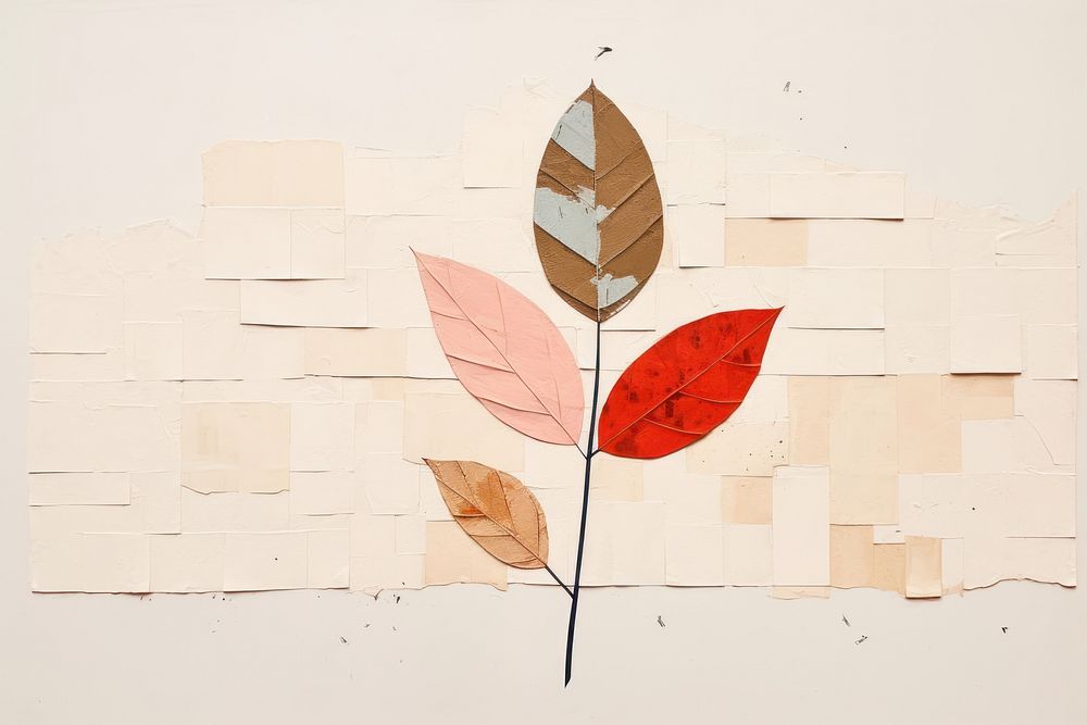 Leaf painting plant paper. AI generated Image by rawpixel.