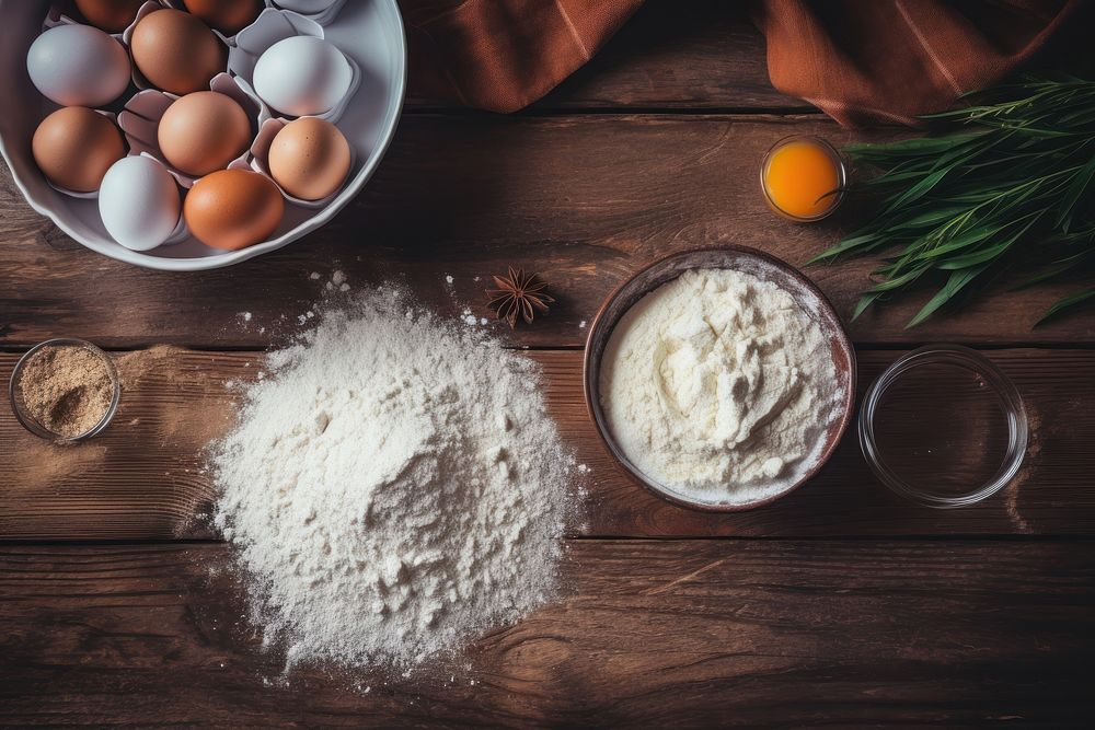 Cake making equipmen flour egg powder. AI generated Image by rawpixel.