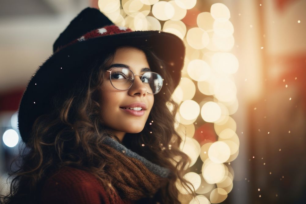 Christmas christmas portrait glasses. AI generated Image by rawpixel.