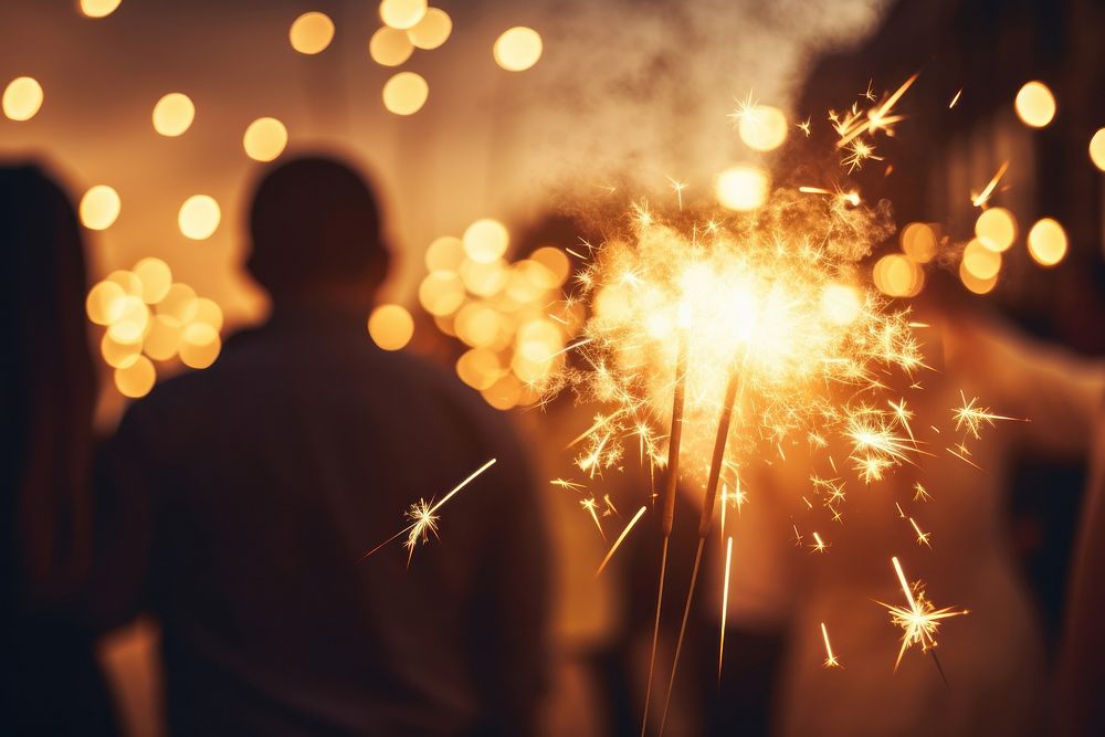 Sparklers christmas fireworks sparks. AI generated Image by rawpixel.