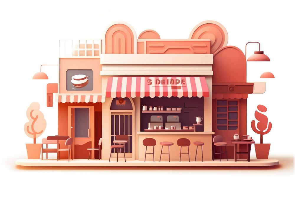 Coffee shop restaurant cafe architecture. AI generated Image by rawpixel.