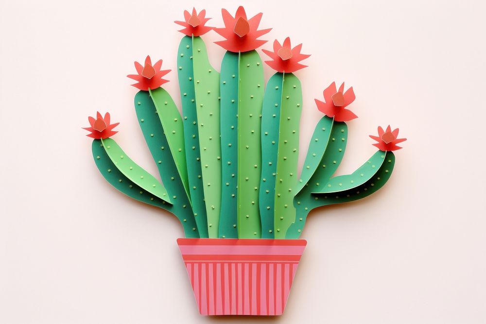 Cactus potted plant craft representation creativity. AI generated Image by rawpixel.