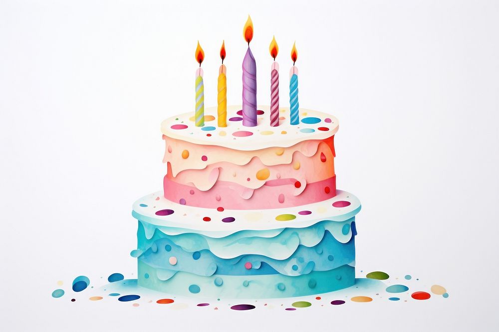 Happy birthday cake dessert food anniversary. AI generated Image by rawpixel.