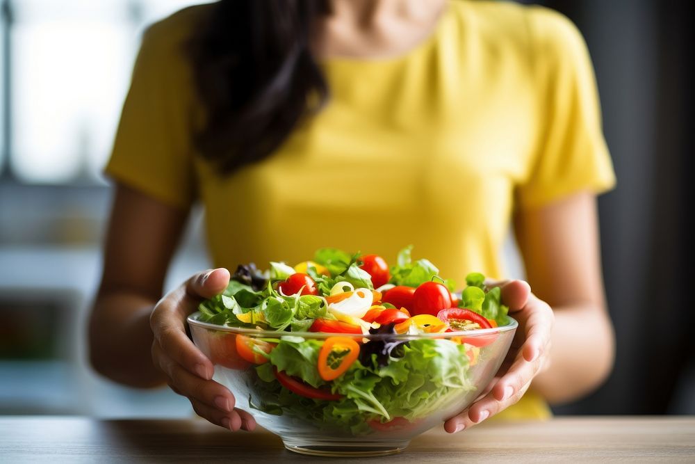 Salad food adult woman. 