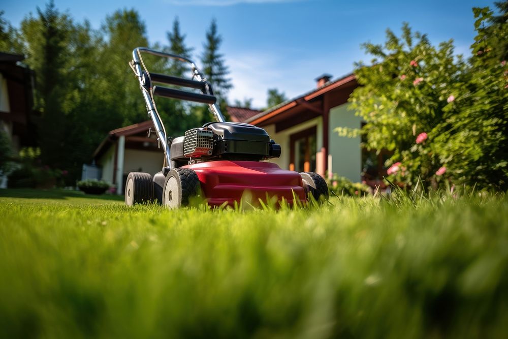 Photo an Tending to Lawn. 