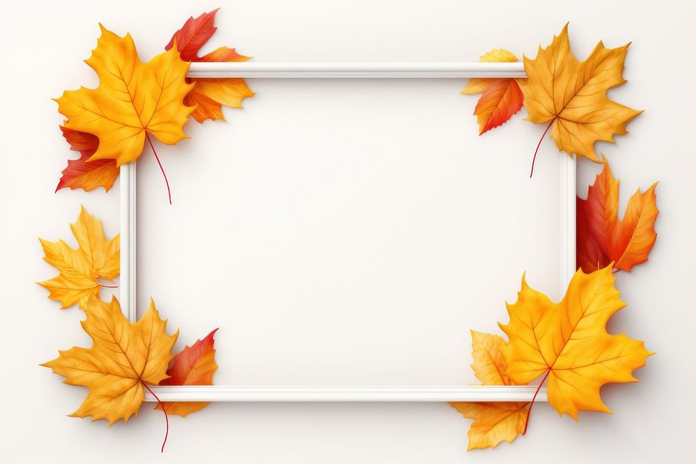 Fall leaves frame backgrounds plant leaf. AI generated Image by rawpixel.