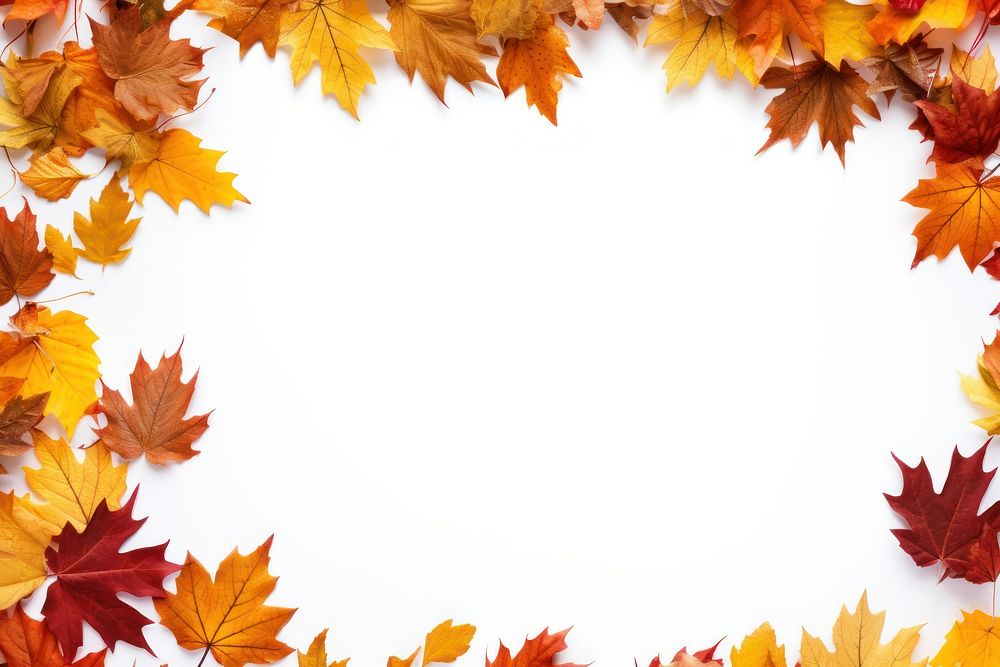 Fall leaves frame backgrounds maple plant. AI generated Image by rawpixel.