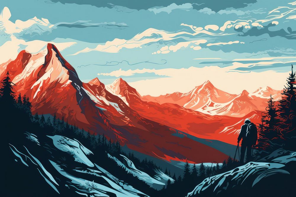 Mountains trip outdoors wilderness landscape. AI generated Image by rawpixel.