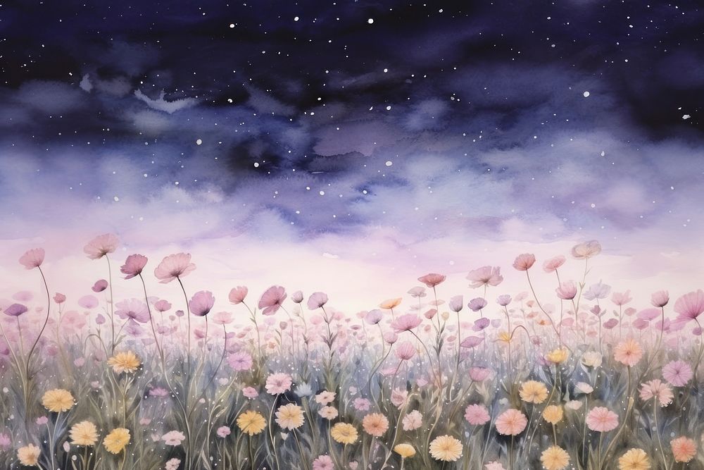 Flower fields backgrounds outdoors painting. 