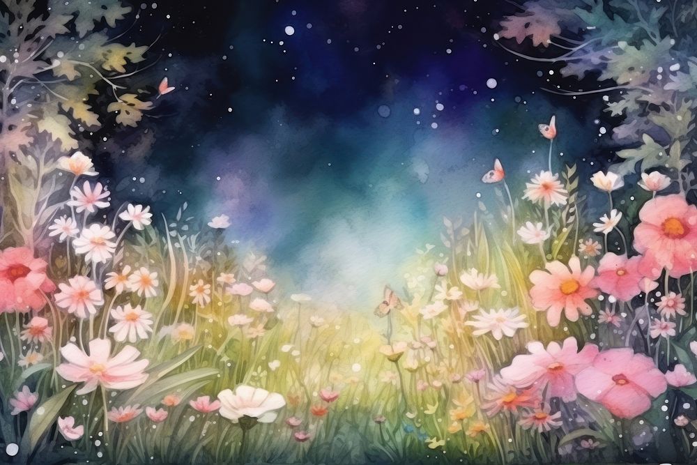 Flower outdoors painting nature. 