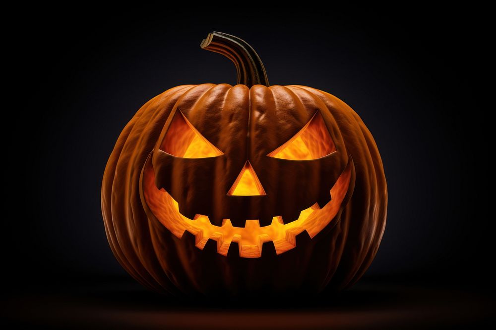 Jack O Lantern halloween lantern black background. AI generated Image by rawpixel.