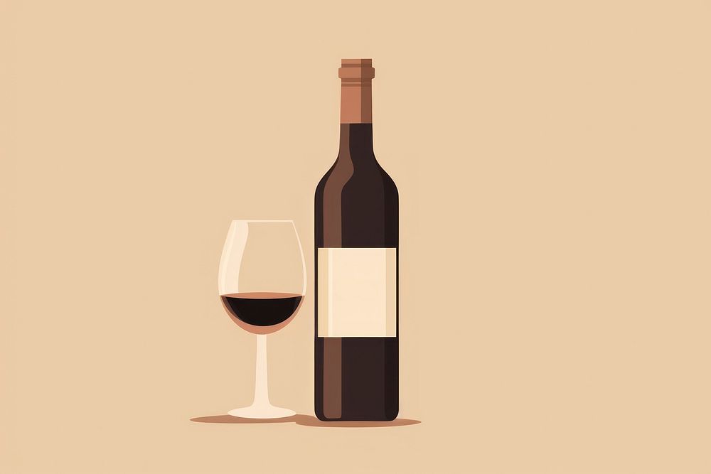 Wine bottle glass drink. AI generated Image by rawpixel.