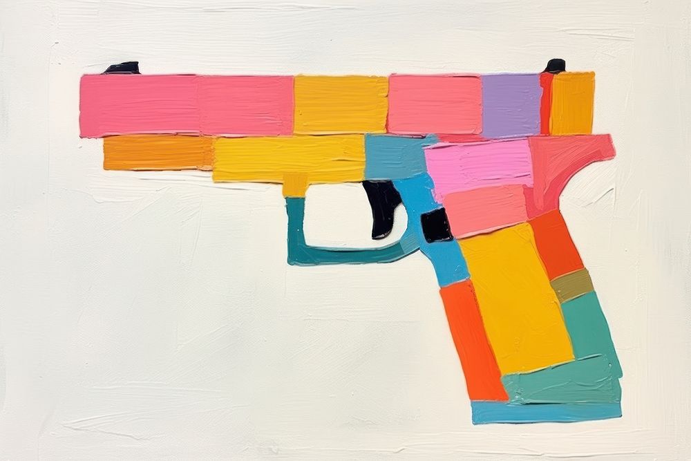Gun art painting handgun. AI generated Image by rawpixel.