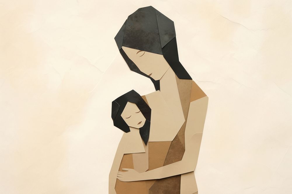 Mother adult art togetherness. AI generated Image by rawpixel.