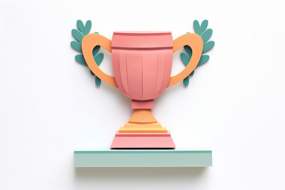 Trophy craft white background achievement. AI generated Image by rawpixel.