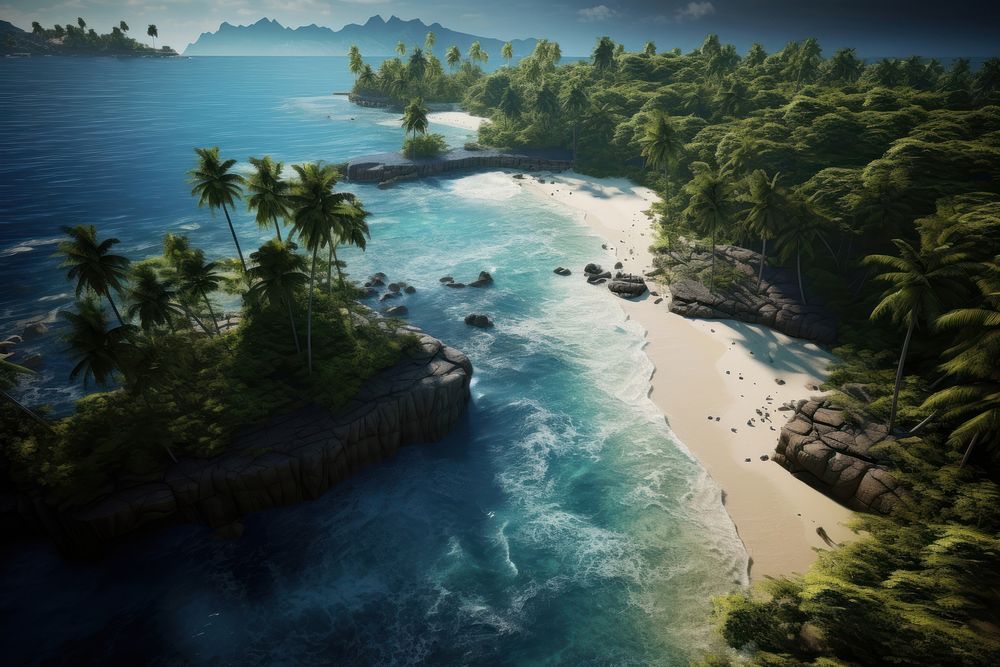 Tropical beach outdoors tropics nature. AI generated Image by rawpixel.