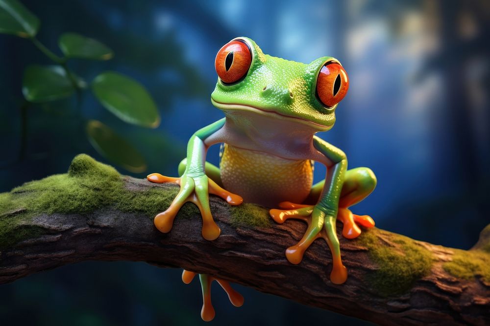 Tree frog amphibian wildlife reptile. 