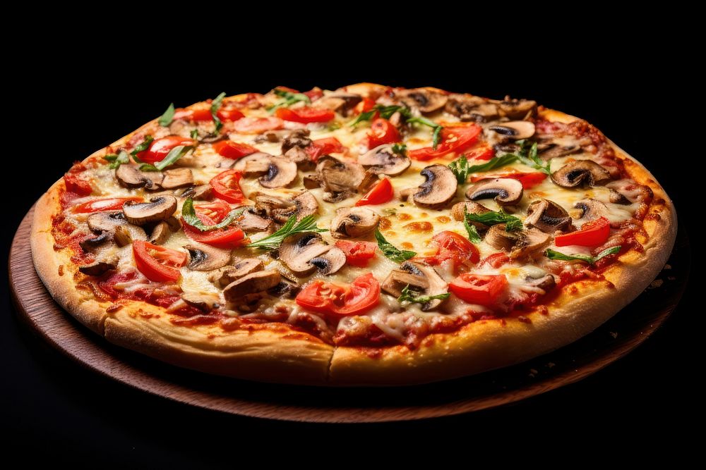 Veggie pizza food mozzarella pepperoni. AI generated Image by rawpixel.