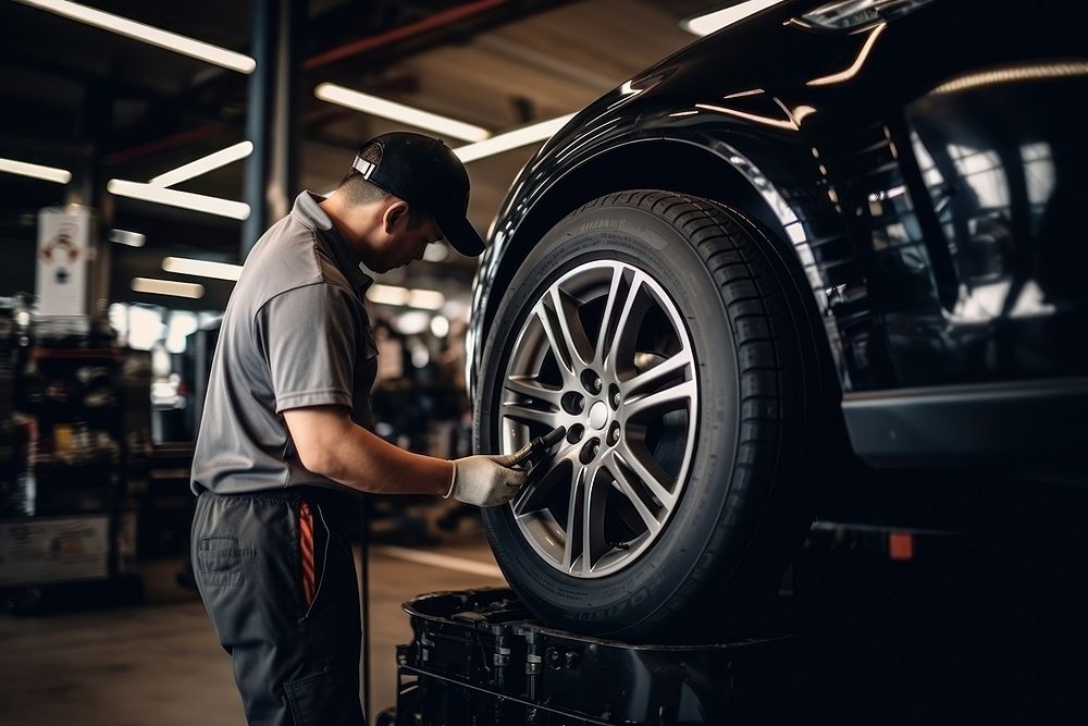 Maintenance tire vehicle wheel. AI generated Image by rawpixel.