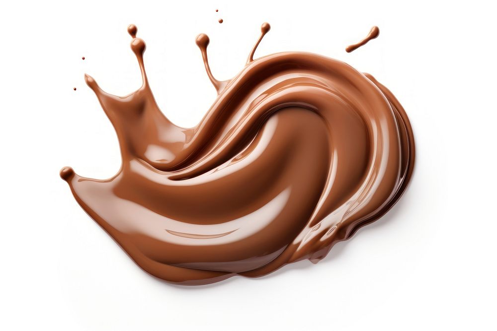 Melted chocolate dessert food white background. AI generated Image by rawpixel.