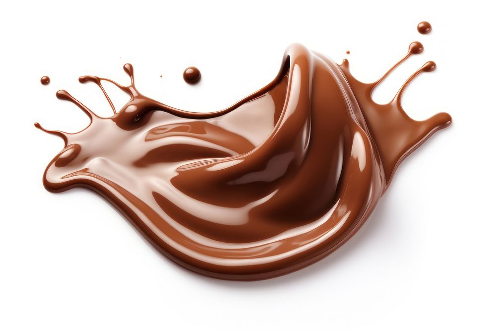 Melted chocolate dessert food white background. AI generated Image by rawpixel.