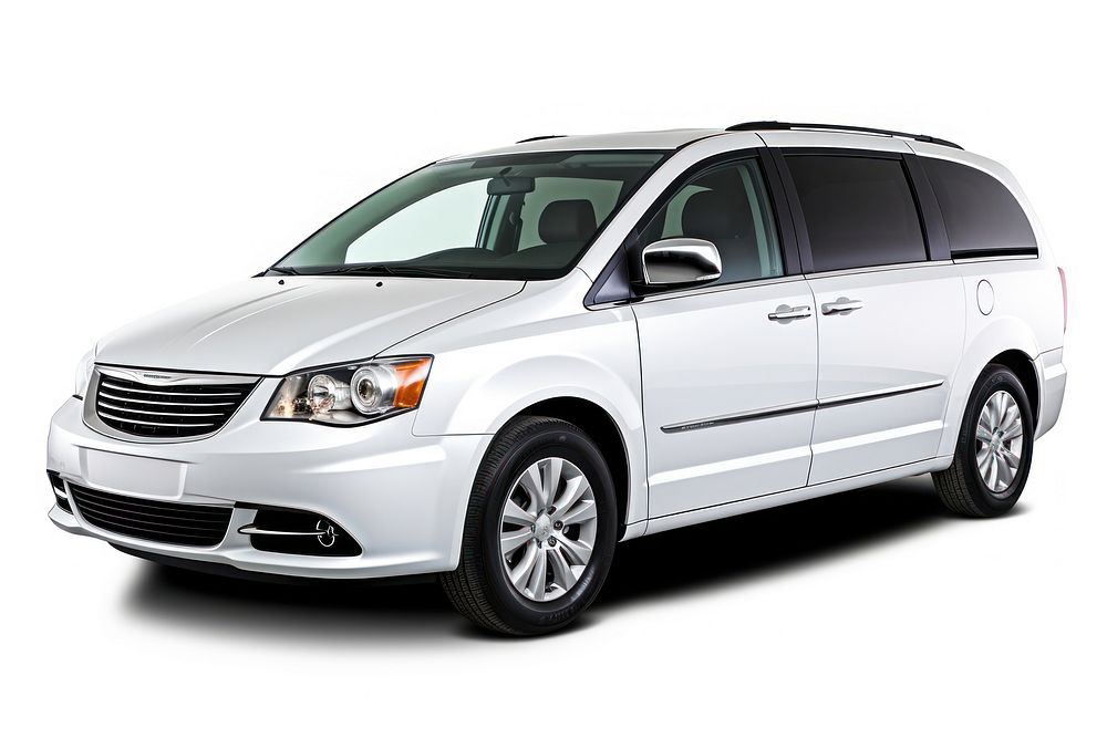 Minivan vehicle car white background. AI generated Image by rawpixel.