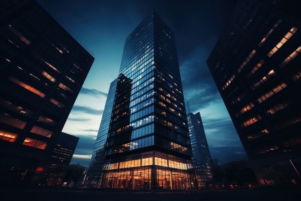 Office tower architecture cityscape building. AI generated Image by rawpixel.