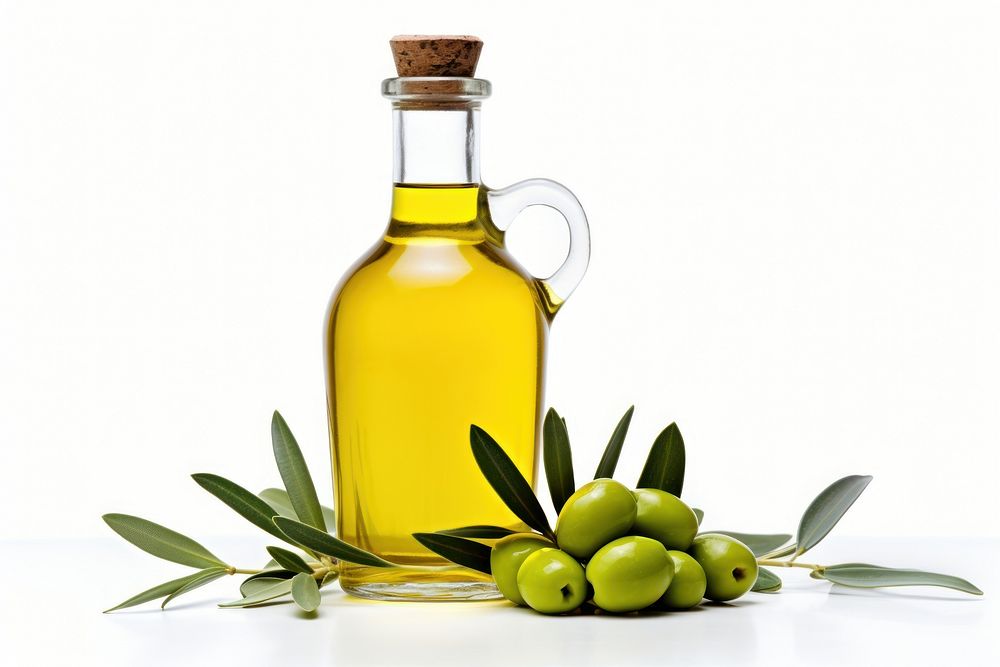 Oil bottle olive plant. AI generated Image by rawpixel.