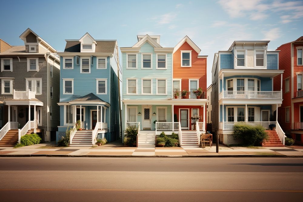 Coastal town house architecture building.