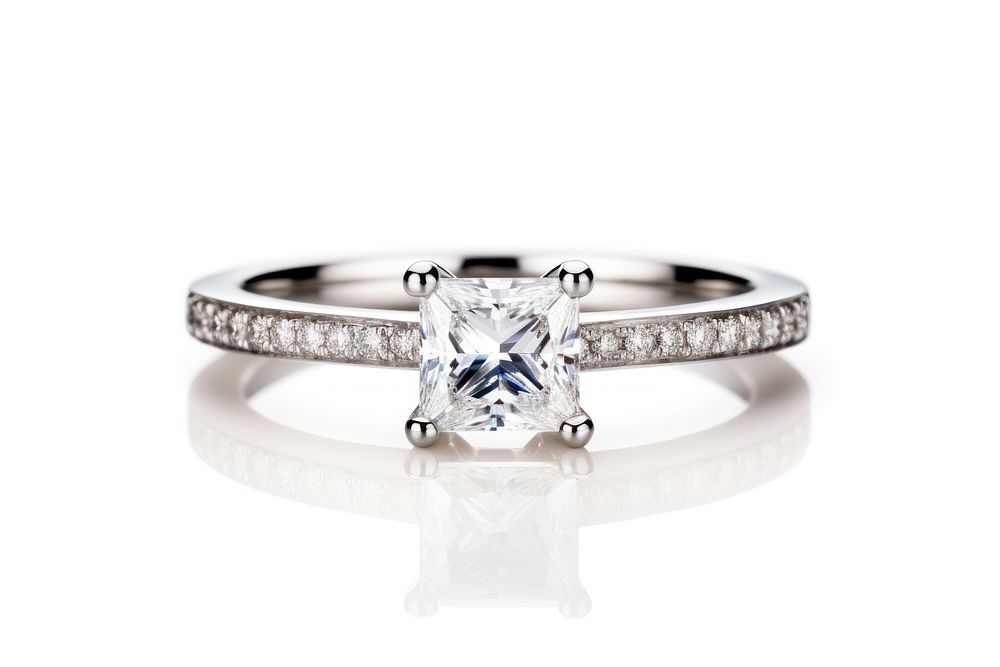 Diamond ring platinum gemstone jewelry. AI generated Image by rawpixel.